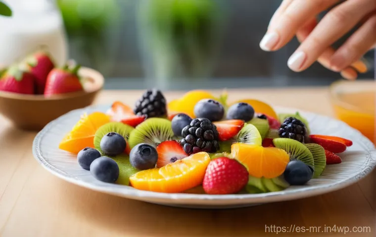 의식적 식사법을 통해 평화 찾기 - Prompt 1: Sensory Delight with Fresh Food**